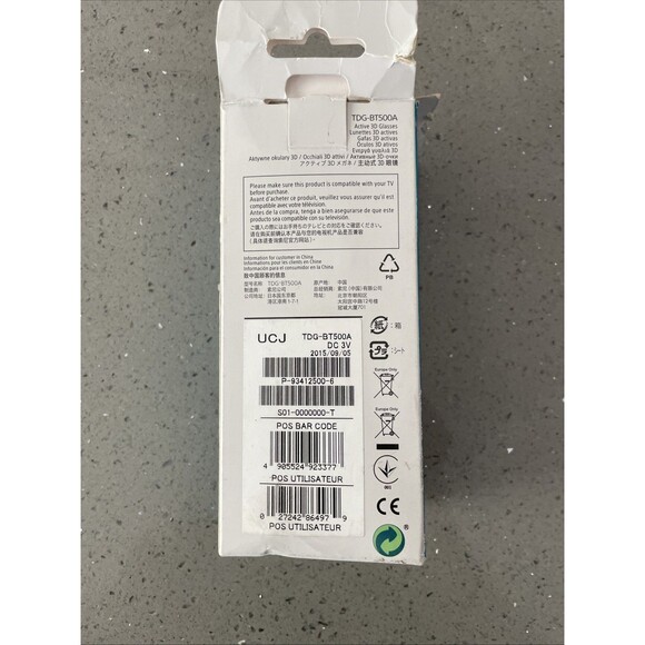 SONY TDG-BT500A 3D Glasses Active Shutter Method Bluetooth for Bravia Untested - Picture 6 of 16